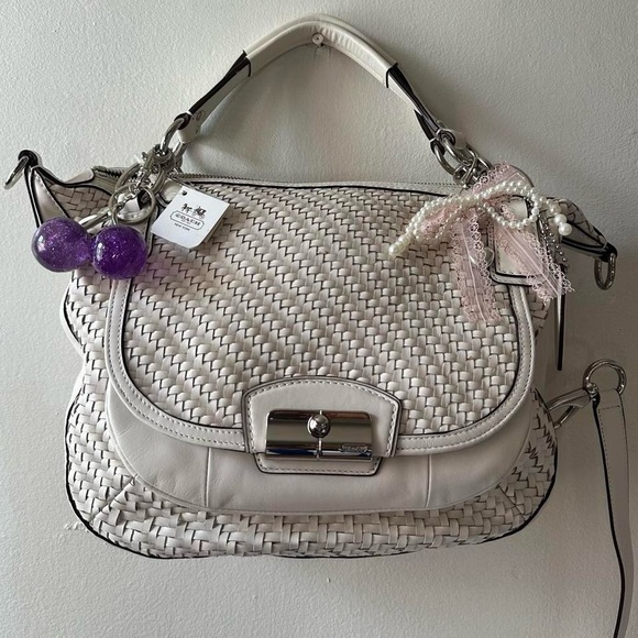 NWT COACH 19312 Kristin Leather Weave Satchel Shoulder Bag - Picture 1 of 13